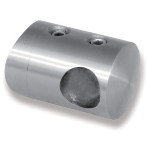Support extrémité droite en INOX 316 base ronde - Pour rond creux ou plein diamètre 12 mm - FMCST6D